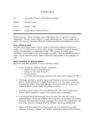 Sample Business Memo and - Saint Joseph's College