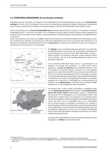 Statistische indicatoren - uitgave 2009 - tabellen - BISA