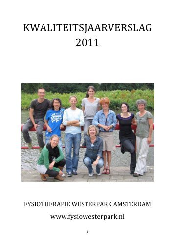 KWALITEITSJAARVERSLAG 2011 - Fysiotherapie Westerpark