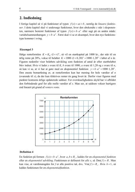 Eksponentielle funktioner - matematikfysik