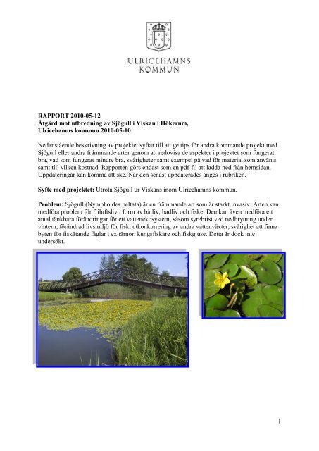 1 Rapport 2010 05 12 Atgard Mot Utbredning Av Ulricehamn