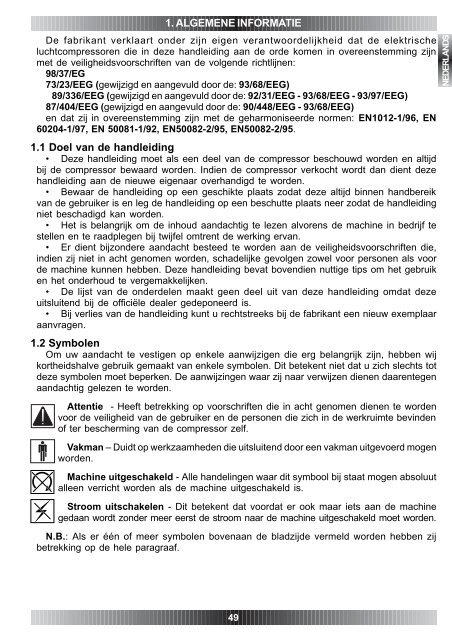 1.1 Doel van de handleiding 1.2 Symbolen 1 ... - Fini compressors