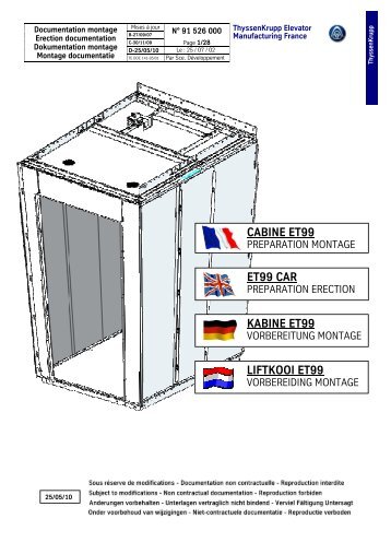 CABINE ET99 ET99 CAR KABINE ET99 LIFTKOOI ET99 - TEF-online