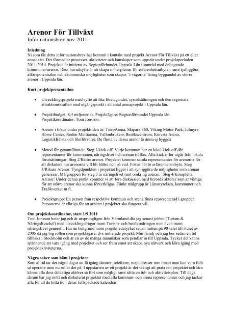 Informationsbrev för utskrift - Regionförbundet Uppsala län
