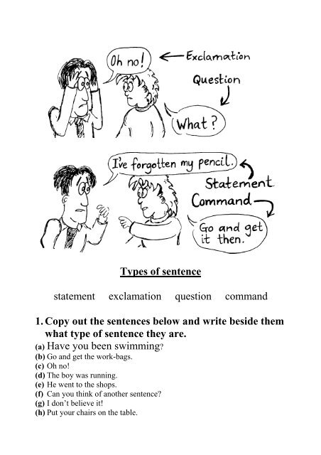 Types Of Sentence Primary Resources Types Of Sentence Primary Resources