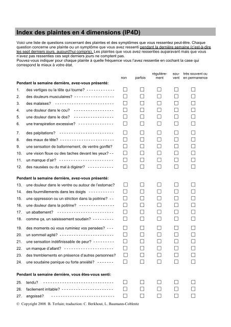 Four-Dimensional Symptom Questionnaire (4DSQ) - International ...