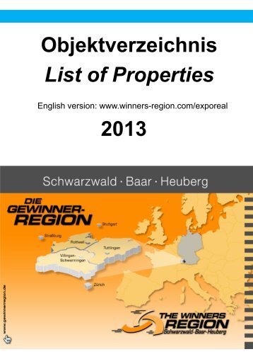 Objektverzeichnis List of Properties 2013