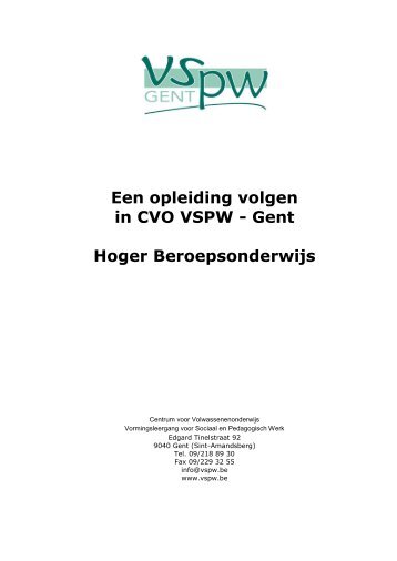 Een opleiding volgen in CVO VSPW Gent - Hoger Beroepsonderwijs