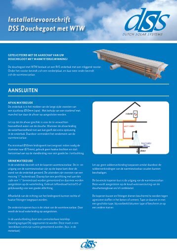 Installatievoorschrift DSS Douchegoot met WTW - Dutch Solar ...