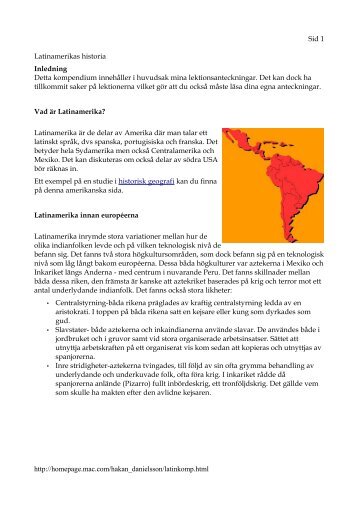 Sid 1 Latinamerikas historia Inledning Detta kompendium innehåller ...