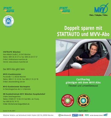 Doppelt sparen mit STATTAUTO und MVV-Abo