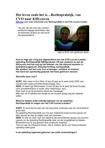 Het leven zoals het is…Rechtspraktijk, van CVO naar KHLeuven