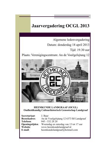 Agenda ledenvergadering - Heemkundevereniging Landgraaf