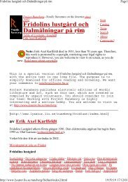 Fridolins lustgård och Dalmålningar på rim - Esplanaden