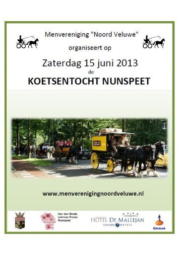 programmaboekje koetsentocht 2013 - Menvereniging Noord Veluwe