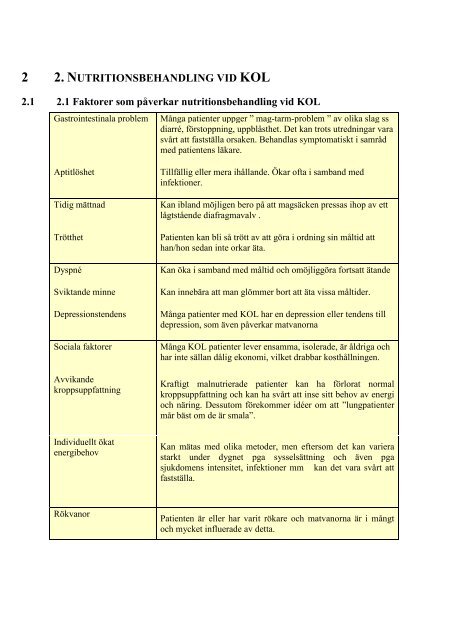 KOL och nutrition