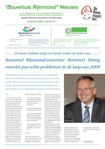 “Bouwhuis Rijnmond” Nieuws - bouwend rijnmond