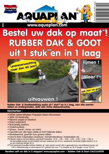 Bestel uw dak op maat ! RUBBER DAK & GOOT uit 1 ... - Aquaplan