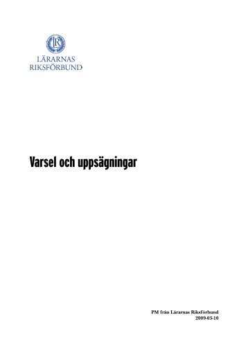 Varsel och uppsägningar - Lärarnas Riksförbund