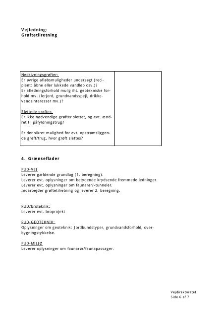 Grøftetilretning - Udbud - Vejdirektoratet