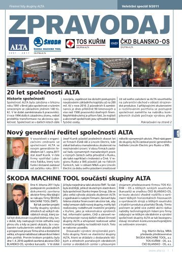 20 let společnosti ALTA Nový generální ředitel ... - TOS Kuřim