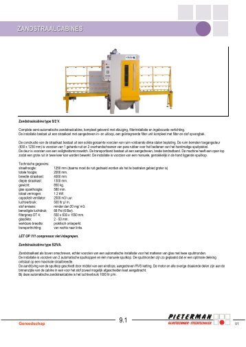 ZANDSTRAALCABINES 9.1 - Pieterman