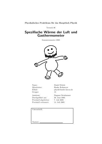 Spezifische Wärme der Luft und Gasthermometer - mehr-davon