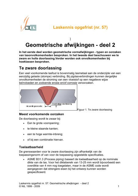 Geometrische afwijkingen - deel 2 - NIL