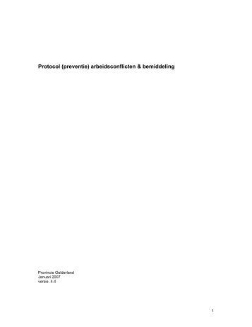 Protocol arbeidsconflicten en mediation - Arbocatalogus Provincies