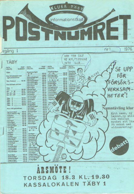 Postnumret nr 1/1976