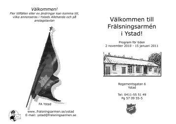 Välkommen till Frälsningsarmén i Ystad!