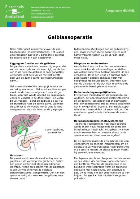 2553 Galblaasoperatie - Ziekenhuis Amstelland