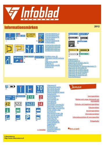 Informationsmärken - Liikenneturva