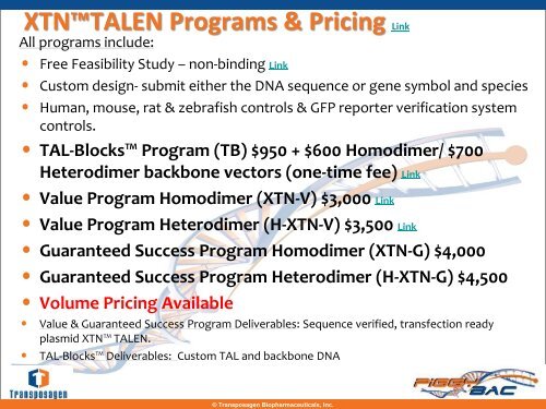 XTN™TALEN Programs & Pricing Link - Transposagen ...