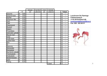 Bestellijst Downloaden in PDF - Lunchroom De Flamingo