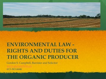 environmental law - Canadian Organic Growers