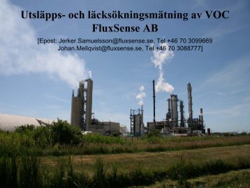 Utsläpps- och läcksökningsmätning av VOC FluxSense AB