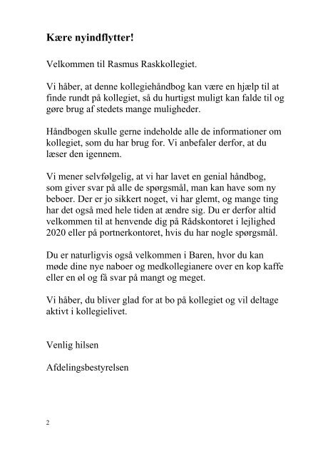 Beboerhåndbog - Kollegieboligselskabet