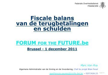 Fiscale balans van de terugbetalingen en schulden - Forum For The ...