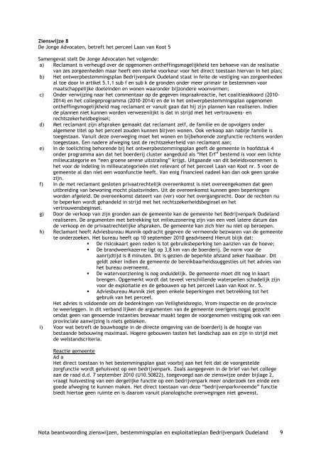 Nota beantwoording zienswijzen - Gemeente Lansingerland