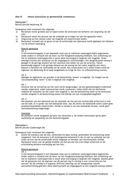 Nota beantwoording zienswijzen - Gemeente Lansingerland