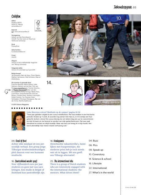 Onafhankelijk magazine van Tilburg University