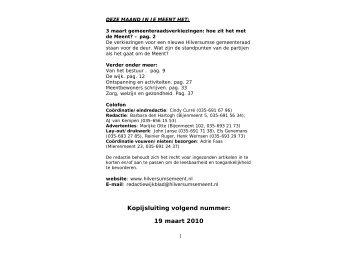 jaargang 36 nummer 7 – maart 2010 - Stichting Hilversumse Meent