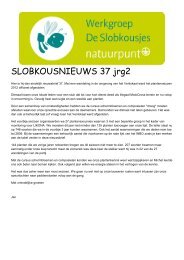 SLOBKOUSNIEUWS 37 jrg2 - Natuurpunt Noord-Limburg