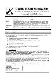 Verslag Cultuurraad 2011/10/25 - De gemeente Kortemark