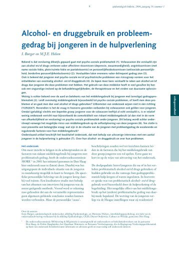 Alcohol- en druggebruik en probleem- gedrag bij jongeren in de ...