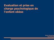 Evaluation et prise en charge psychologique de l'enfant obèse