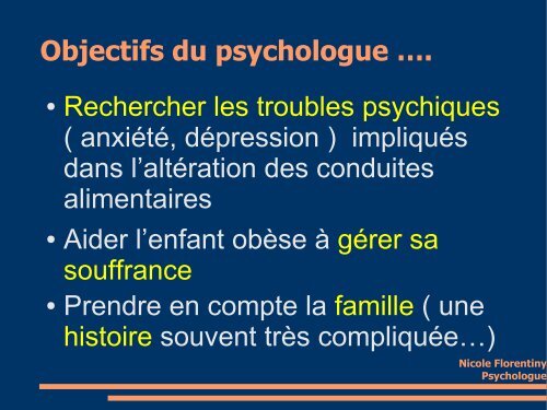 Evaluation et prise en charge psychologique de l'enfant obèse