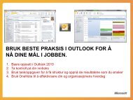 BRUK BESTE PRAKSIS I OUTLOOK FOR Å NÅ DINE MÅL I JOBBEN.