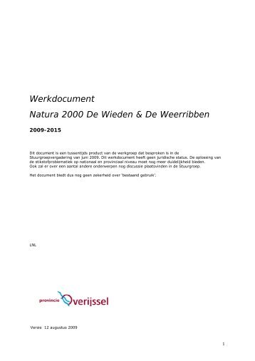 Werkdocument Natura 2000 De Wieden & De Weerribben